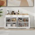 Rustic Farmhouse Sideboard Buffet Cabinet with 2 Drawers and 4 Doors for Storage