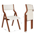 Set of 2 Upholstered Folding Dining Chairs - Space-Saving Wooden Design
