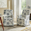 Set of 2 Alethea Upholstered Dining Chairs with Slipcovers and Solid Wood Legs by HULALA HOME