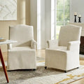 Set of 2 Alethea Upholstered Dining Chairs with Slipcovers and Solid Wood Legs by HULALA HOME