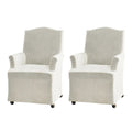 Set of 2 Alethea Upholstered Dining Chairs with Slipcovers and Solid Wood Legs by HULALA HOME