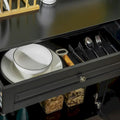 Modern Sideboard Buffet Cabinet with 2 Drawers and Adjustable Shelves - Ideal Coffee Bar Storage