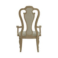 Set of 2 Magnolia Manor Weathered Bisque Upholstered Arm Chairs with Splat Back Design