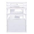 Merax Loft Bed with Integrated Desk and Storage Shelves