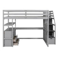 Merax Loft Bed with Integrated Desk and Storage Shelves