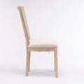 Set of 2 Antique Rattan-Back Dining Chairs with Solid Wood Frame
