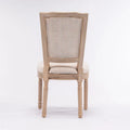 Set of 2 Antique Rattan-Back Dining Chairs with Solid Wood Frame