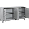 Spacious 4-Door Sideboard Buffet Cabinet with Pull Ring Handles