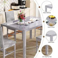 Grondin Contemporary 5-Piece Dining Set with Tempered Glass Table and 4 Diamond-Stitched PU Leather Chairs