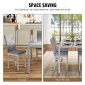 Grondin Contemporary 5-Piece Dining Set with Tempered Glass Table and 4 Diamond-Stitched PU Leather Chairs