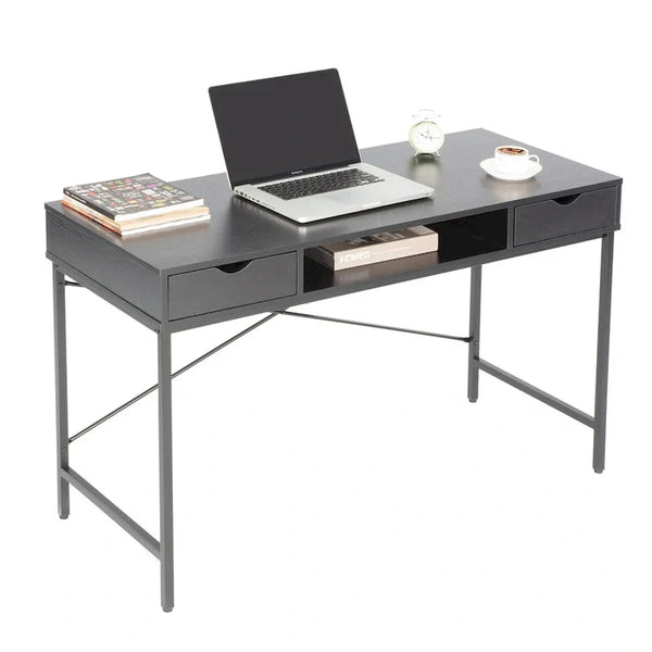 JJS 48" Contemporary Writing Desk with Drawers - Spacious Home Office Computer Workstation with Storage