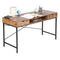 JJS 48" Contemporary Writing Desk with Drawers - Spacious Home Office Computer Workstation with Storage