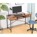JJS 48" Contemporary Writing Desk with Drawers - Spacious Home Office Computer Workstation with Storage
