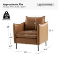Set of 2 Christopher Modern Armchairs with Anti-Scratch Fabric and Black Metal Legs by HULALA HOME