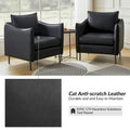 Set of 2 Christopher Modern Armchairs with Anti-Scratch Fabric and Black Metal Legs by HULALA HOME