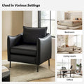 Set of 2 Christopher Modern Armchairs with Anti-Scratch Fabric and Black Metal Legs by HULALA HOME