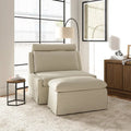 Modern 45" Anne Slipcovered Chair with Ottoman by HULALA HOME