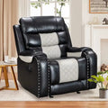 Spacious Faux Leather American-Style Recliner Chair for Living Room