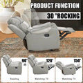 Spacious Faux Leather American-Style Recliner Chair for Living Room
