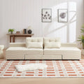 Beige Modular Corduroy Sleeper Sofa and Sectional Set - Versatile 3-in-1 Design
