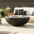 Modrest Bronte Contemporary Round Coffee Table in Black Concrete