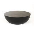 Modrest Bronte Contemporary Round Coffee Table in Black Concrete