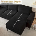HOOOWOOO L-Shaped Upholstered Sofa with Stylish Metal Legs