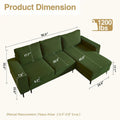 HOOOWOOO L-Shaped Upholstered Sofa with Stylish Metal Legs