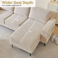 HOOOWOOO L-Shaped Upholstered Sofa with Stylish Metal Legs
