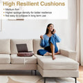 HOOOWOOO L-Shaped Upholstered Sofa with Stylish Metal Legs