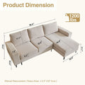 HOOOWOOO L-Shaped Upholstered Sofa with Stylish Metal Legs