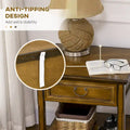 Vintage Side Table with Storage: End Table Featuring Drawer and Open Shelf for Bedroom and Living Room