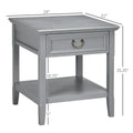 Vintage Side Table with Storage: End Table Featuring Drawer and Open Shelf for Bedroom and Living Room