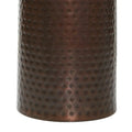 Set of 4 Brown Metal Abstract Tall Slim Pedestal Tables with Grooved Shell or Hammered Finish - Roche River Decor