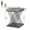 19.75-Inch Square Faux Marble End Table with Gold Accents - Modern Bedside & Living Room Table
