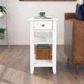Compact End Table with Drawer and Shelf - Dimensions: 11.22D x 23.62W x 24.02H