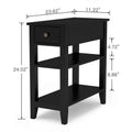 Compact End Table with Drawer and Shelf - Dimensions: 11.22D x 23.62W x 24.02H
