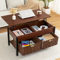 Metal Coffee Table with Lift-Top and Concealed Storage