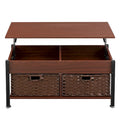 Metal Coffee Table with Lift-Top and Concealed Storage