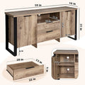 2-Door, 2-Drawer Storage Cabinet and TV Stand