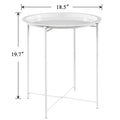 Javlergo Set of 2 Folding Round Steel TV Tray Tables - Compact Side Tables, No Assembly Needed - Dimensions: 18.5 x 18.5 x 19.7 in