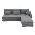 Contemporary L-Shaped Corduroy Sofa with Reversible Chaise from Harper & Bright Designs