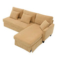 Contemporary L-Shaped Corduroy Sofa with Reversible Chaise from Harper & Bright Designs