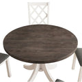 5-Piece Upholstered Chair Round Dining Table Set