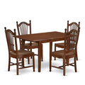 East West Furniture Mahogany Dining Table Set - Kitchen Table with Dining Chairs (Various Piece Options)