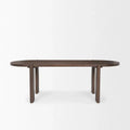 Sohan Dark Elm Oval Dining Table - Dimensions: 91.0L x 38.0W x 30.0H