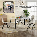 HomyLin 63-Inch Rectangular Dining Table for 4-6 People with Wooden Top and Metal Legs