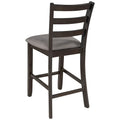 5-Piece Wooden Counter Height Dining Set with Cushioned Chairs and Storage Shelves