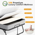 Compact Rollaway Folding Guest Bed with Sturdy Metal Frame and 5-Inch Thick Mattress