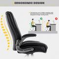 Extra-Wide Heavy-Duty High Back Executive Office Chair with Flip-Up Arms and Thick Seat – Supports Up to 400 lbs for Home Office Use